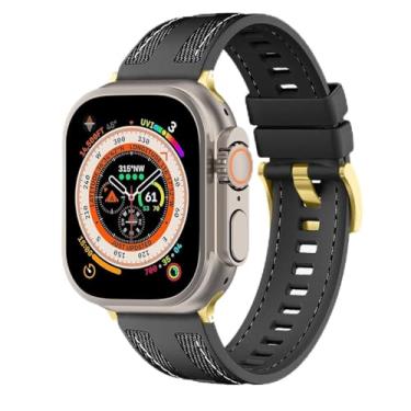 Imagem de FAGWIG Pulseira esportiva trançada de nylon de silicone compatível com Apple Watch séries 10, 9, 8, 7, 6, 5, 4, 3, 2 e 1, Ultra, 2 mulheres, para Apple Watch de 49 mm, 46 mm, 45 mm, 44 mm, 42 mm, 41