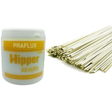 Imagem de Kit 1 Kg Vareta Foscoper 1,6mm + 1 Fluxo De Solda Prata 500g - Hipper 