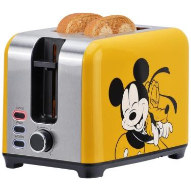 Imagem de Torradeira 2 Fatias com Controle de Tostagem Ajustável e Botões Iluminados, 850W, Disney Mickey e Plutão, Amarela