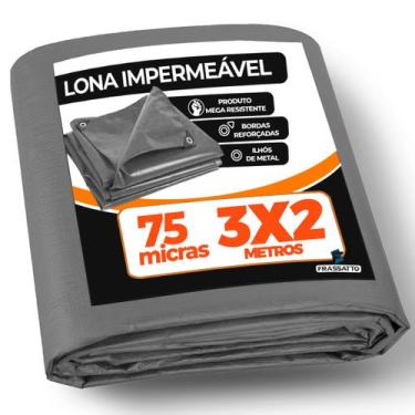 Imagem de Lona Para Garagem Toldo Telhado Plástica 3x2 Metros Resistente Cinza -
