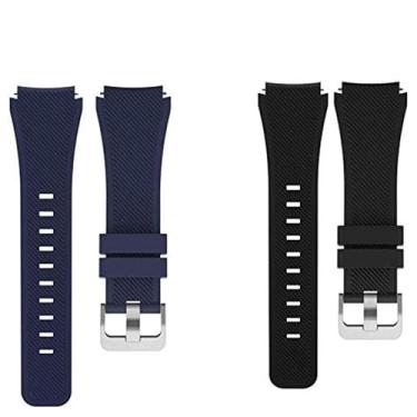 Imagem de Compatível com pulseiras Casio MDV106, pulseira de silicone esportiva de liberação rápida de 22 mm compatível com relógio Casio MDV106-1AV/MTP-VD01 (2 pacotes - preto + azul)