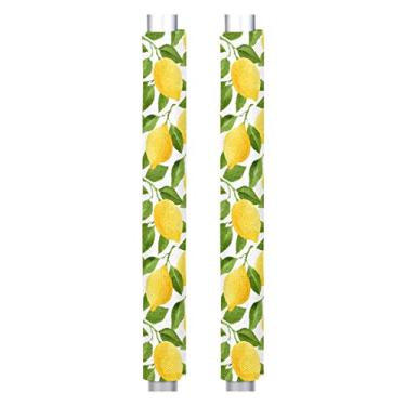 Imagem de Pardick Conjunto De 2 Capas Para Maçanetas De Porta De Geladeira, Folha De Limão Amarela, Lavável, Geladeira, Lava-Louças, Micro-Ondas, Forno, Decoração, Protetor De Maçaneta, Mantenha Seu Eletrodom