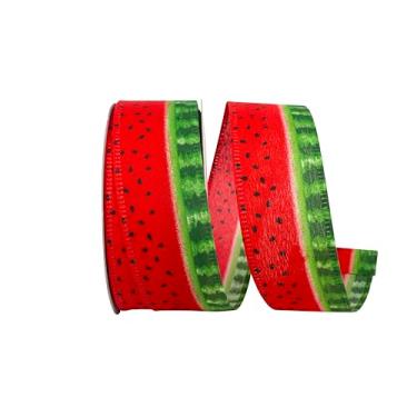 Imagem de Reliant Ribbon Fita de borda com fio de perfil de melancia, vermelho/verde