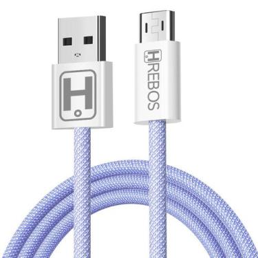 Imagem de Cabo Turbo Colorido Trançado USB  Micro USB V8 3 Metros HS293 - Hrebos