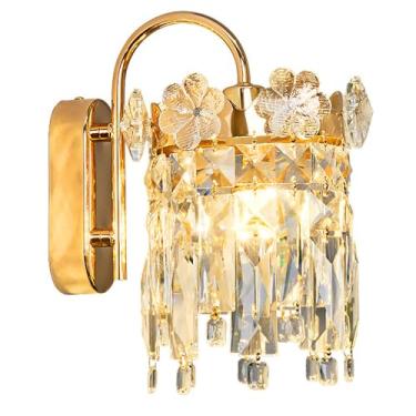 Imagem de Apliques de parede de cristal, Luminárias de parede de cristal K9 modernas douradas, Iluminação de parede de vaidade, Luminária de parede interna, Luminárias de parede para sala de estar, ba