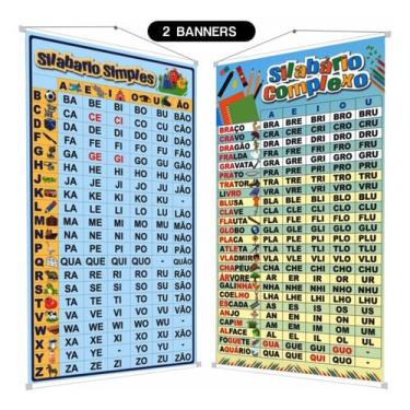 Imagem de 2 Banners Pedagógico Sílabas Simples + Complexas Material
