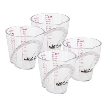Imagem de Kit Quatro Copos Dosador Plástico 88ml / 3oz Weck