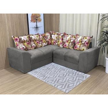 Imagem de Sofá Canto Cappuccino com Floral 630/66 Belo - Alpoim