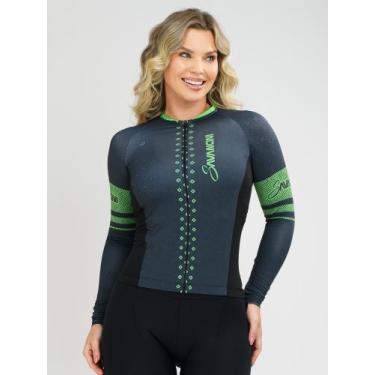 Imagem de Camisa Para Ciclismo Manga Longa Feminina Evolution Verde Savancini (3