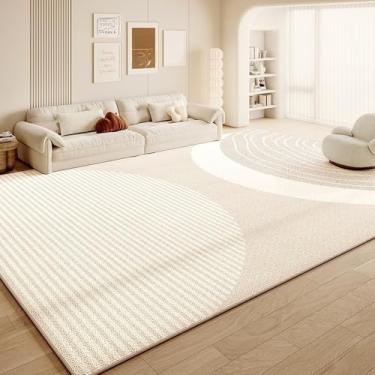 Imagem de Tapete listrado abstrato creme, artístico, criativo, para sala de estar, grande, varanda, fácil de limpar, para quarto, AX004,2,H,300x400CM