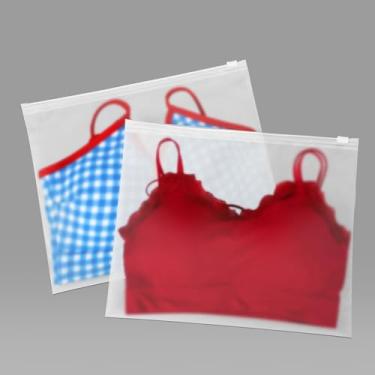Imagem de 25 peças de sacos de embalagem de roupas para envio sacos de plástico fosco de 25 x 20 cm para armazenamento de viagens ou pequenas empresas, armazenamento de roupas com zíper para camisas, meias