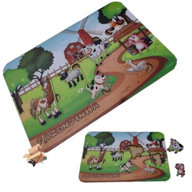 Imagem de Brinquedo Educativo Em Madeira Jogo De Encaixe Infantil