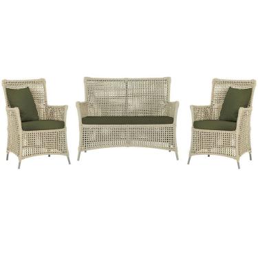 Imagem de  Jogo Sofá e 2 Poltronas de Área Igapó Alumínio