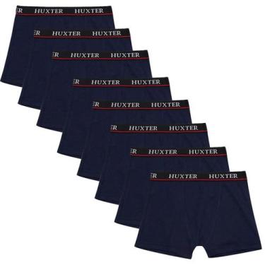 Imagem de Kit 08 Cuecas Masculinas Boxer Cotton Basic Huxter Azul, GG