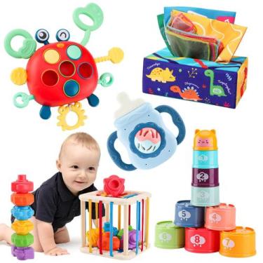 Imagem de Brinquedo KADAYAYA Montessori Baby de 6 a 18 meses com mordedor Rattle