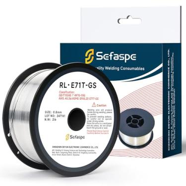 Imagem de Sefaspe Flux Core Wire .030: E71TGS Fio de solda Mig de aço suave sem gás baixo respingo carretel de 900 g para a maioria dos soldadores