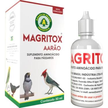 Imagem de Magritox 30ml Aarão Suplementos Mineral Aminoácidos Para Aves e Pássar