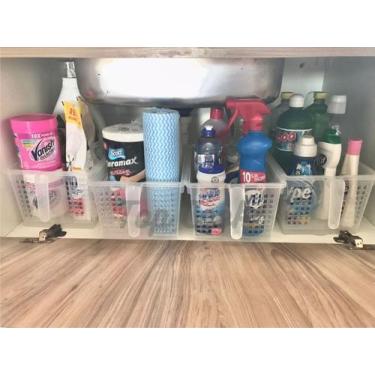 Imagem de Cesto Organizador C/Alça Cozinha Geladeira Armário Kit/3unds - TopCook