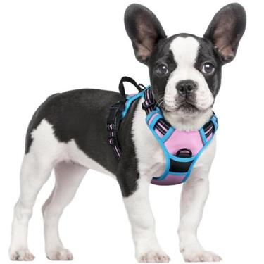 Imagem de Arnês para cães rabbitgoo No Pull Adjustable S rosa e azul