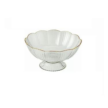 Imagem de cesta de frutas Bandeja de frutas para sala de estar, 2 peças, mesa de café, bandeja de frutas com bandeja de drenagem, estilo luxuoso, alto valor, bandeja de frutas decoração de cozinha(Branco)