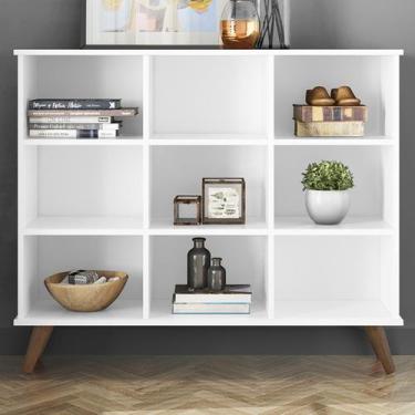 Imagem de Estante para Livros 9 Nichos Branco/Retro 1478 - Qmovi, Branco, Retro