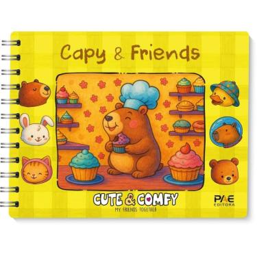 Imagem de Livro De Colorir Cute & Comfy Capy E Friends Capa Dura