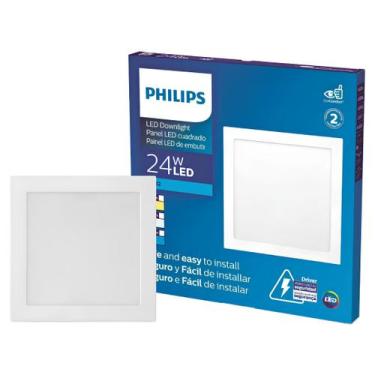 Imagem de Luminaria Embutir Quadrada 24W 2000Lm 29,5Cm DL252 Philips, 127/220V