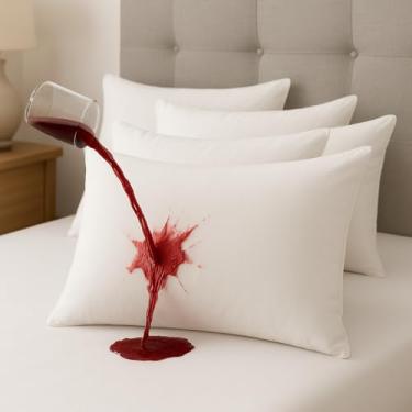 Imagem de Kit 4 Capas Protetoras para Travesseiro 50x70cm – Impermeáveis, Antiácaro, Antialérgica...