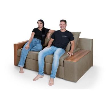 Imagem de Sofá Cama Retrátil Panamá Chenile Aveludado 3 Lugares Casal - Império 