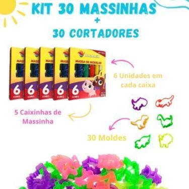 Imagem de Kit 30 Unidades de Massinha de Modelar 30 Cortador Forminha Molde Kit 
