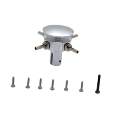 Imagem de simhoa Cabeça de rotor RC com parafusos resistentes a rasgos, fácil de instalar, alumínio resistente, reparo funcional premium para substituição K124 K170, Prata