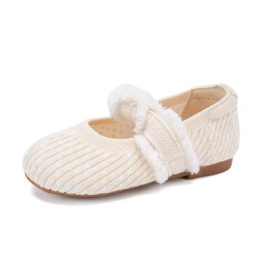 Imagem de BMCiTYBM Sapatilhas de balé para meninas pequenas, confortáveis, confortáveis, casuais, elegantes para meninas e festas escolares, A-camel, 22