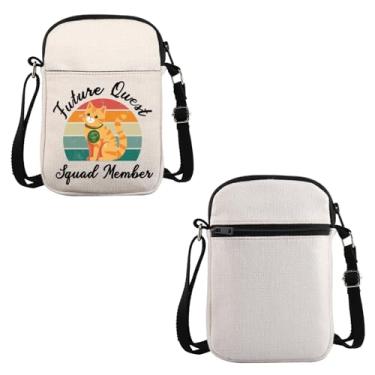 Imagem de VAMSII Bolsa tiracolo Bookish Cat Lover Gift Future Quest Squad Member Romantasy Reader Reading Travel Bookworm Merch, Future Quest Squad Member C