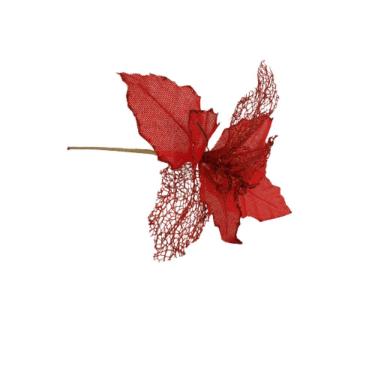 Imagem de Flor Artificial Natalina Poinsétia Haste Loga 60cm 60 Cm