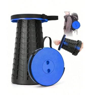Imagem de Banqueta Retrátil Portátil Dobrável Ajustável 44cm – Compacta, Leve, Resistente, Ideal para Camping, Pesca, Viagem e Uso Diário