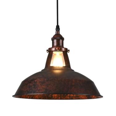 Imagem de TAKEGO Luminária Pendente Industrial De 12,2", Ilha Cozinha Com Luz Fazenda, Luminárias Rústicas Vintage, Teto Pendurada Para Corredor, Sala Jantar
