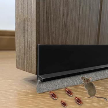 Imagem de AIMIXUN 1 Peça Com Escova, Vedação Sob A Porta Para Portas Externas/Internas, Parte Inferior Da Porta, Faixa De Isolamento Acústico E Contra Poeira/Ruído/Ar Quente Ou Frio, 2" Largura X 39" Comprime