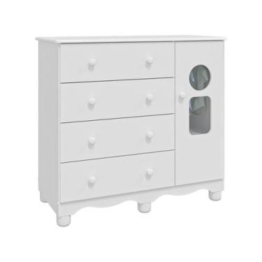 Imagem de Cômoda de Bebê 4 Gavetas Moveis Peroba Ninho, Branco