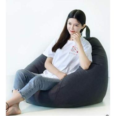 Imagem de QIROG Capa de sofá preguiçosa puff espreguiçadeira cadeira de sofá assento de sofá móveis de sala de estar sem enchimento saco de feijão sofá cama banquinho sofá puff tatami-número 3_S-70X80CM_CHINA