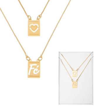 Imagem de Escapulário Fé com Coração Folheado a Ouro 24K – Corrente Veneziana 70 cm, Semijoia com Amor e Espiritualidade, Presente com Significado, Embalagem Premium Unissex