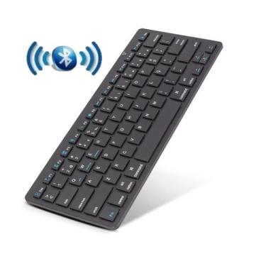 Imagem de Teclado Bluetooth Preto Conexão Sem Fio PC Notebook Smart TV Celular S