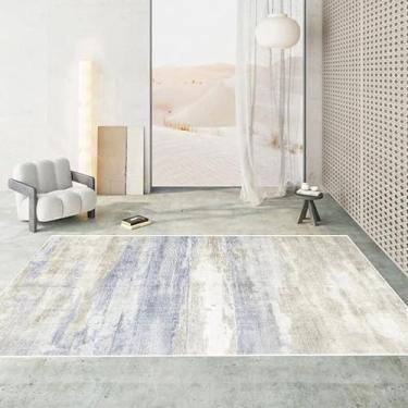 Imagem de Tapete estilo abstrato para decoração de sala de estar, tapete de chão fácil de limpar, lavável, sala de estar, quarto, sofá (200 x 250 cm, 78,7 x 98 pol./Sem fiapos-1)