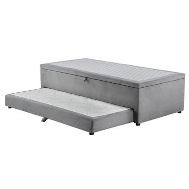 Imagem de Cama Box Baú Solteiro Com Cama Auxiliar 3 Em 1 S. Design Cinza