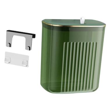 Imagem de YWJLQH Lixeira suspensa com tampa, composteira de cozinha, balde de compostagem com economia de espaço, lata de lixo montada na parede para banheiro, Green L