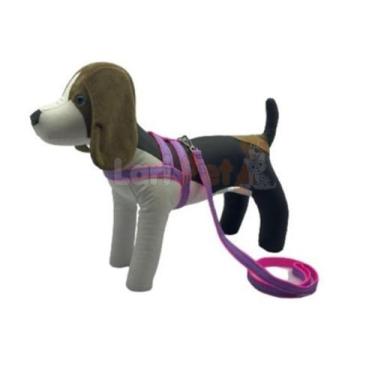 Imagem de Coleira Peitoral Fita Dupla c/ Guia para Cães - Lari Pet - N2, LILÁS C