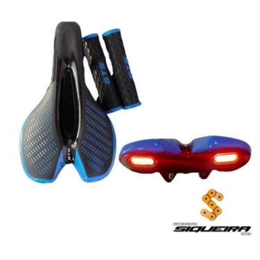 Imagem de Selim mtb c/vista e manopla-gts azul
