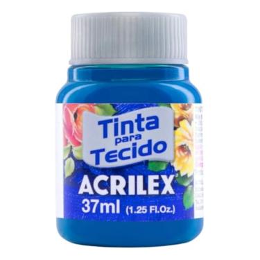 Imagem de Tinta Para Tecido Fosca Acrilex 37ml | Alta Cobertura, Fixação a Frio, 1 Unidade, Acabamento Fosco Para Artesanato e Customização em Algodão (Azul Turquesa 501)