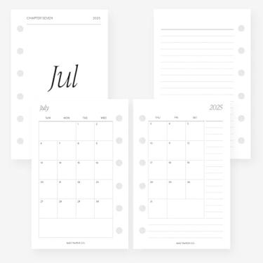 Imagem de MAY PAPER CO. 2025/2026 Bolso mensal com refil de agenda de anotações, agenda mensal em duas páginas para filofax de bolso e agenda de 6 anéis LV PM (mensal com anotações) (meses separáveis, início de