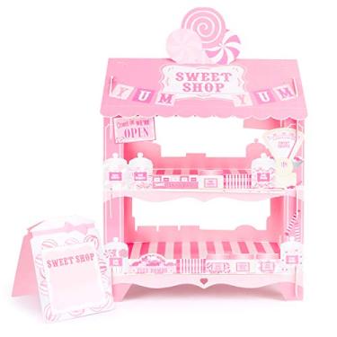 Imagem de Suporte para bolo de 3 camadas de sorvete para aniversário, churrasco, piquenique, casamento, chá da tarde, tema de verão, decorações de festa, Pink Cupcake Stand