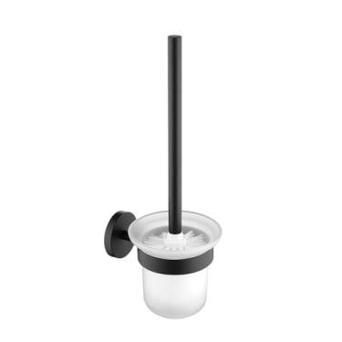 Imagem de Conjunto de banheiro preto fosco - 6 ganchos para toalhas, saboneteira, suporte para papel higiênico - kit de ferragens, porta-escovas